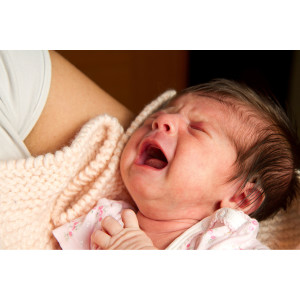 photo of baby crying with colic