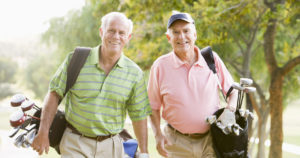osteopathy and ageing older men playing golf